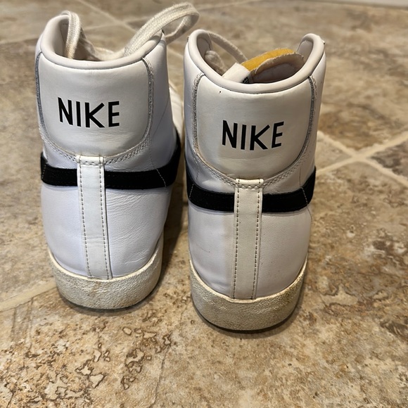 NIKE BLAZER HIGH TOP SNEAKERS. MENS size 13. White w black logo. Og laces. Used - Picture 6 of 14